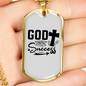 God Success Necklace Stainless Steel or 18k Gold Dog Tag 24" Chain-Express Your Love Gifts