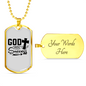 God Success Necklace Stainless Steel or 18k Gold Dog Tag 24" Chain-Express Your Love Gifts