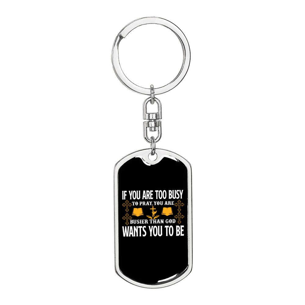 God Wants You Keychain Stainless Steel or 18k Gold Dog Tag Keyring-Express Your Love Gifts
