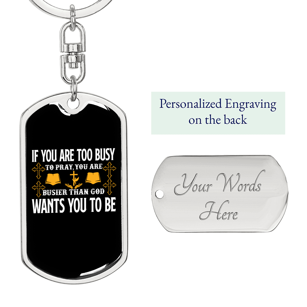 God Wants You Keychain Stainless Steel or 18k Gold Dog Tag Keyring-Express Your Love Gifts