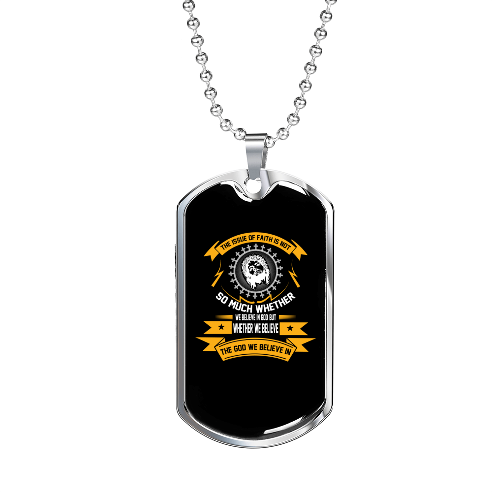 God We Believe In Necklace Stainless Steel or 18k Gold Dog Tag 24" Chain-Express Your Love Gifts