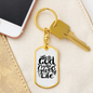 God Who Gives Life Keychain Stainless Steel or 18k Gold Dog Tag Keyring-Express Your Love Gifts