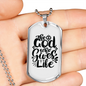 God Who Gives Life Necklace Stainless Steel or 18k Gold Dog Tag 24" Chain-Express Your Love Gifts