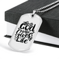 God Who Gives Life Necklace Stainless Steel or 18k Gold Dog Tag 24" Chain-Express Your Love Gifts
