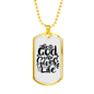God Who Gives Life Necklace Stainless Steel or 18k Gold Dog Tag 24" Chain-Express Your Love Gifts