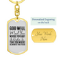 God Will Meet You Keychain Stainless Steel or 18k Gold Dog Tag Keyring-Express Your Love Gifts