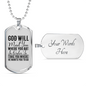 God Will Meet You Necklace Stainless Steel or 18k Gold Dog Tag 24" Chain-Express Your Love Gifts