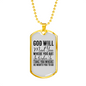 God Will Meet You Necklace Stainless Steel or 18k Gold Dog Tag 24" Chain-Express Your Love Gifts