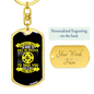 God Will Meet You Yellow Keychain Stainless Steel or 18k Gold Dog Tag Keyring-Express Your Love Gifts