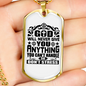 God Will Never Give You Anything Necklace Stainless Steel or 18k Gold Dog Tag 24" Chain-Express Your Love Gifts