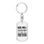 God Will Take You Keychain Stainless Steel or 18k Gold Dog Tag Keyring-Express Your Love Gifts