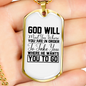 God Will Take You Necklace Stainless Steel or 18k Gold Dog Tag 24" Chain-Express Your Love Gifts