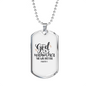 God Within Her Psalm 46:1 Necklace Stainless Steel or 18k Gold Dog Tag 24" Chain-Express Your Love Gifts