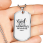 God Within Her Psalm 46:1 Necklace Stainless Steel or 18k Gold Dog Tag 24" Chain-Express Your Love Gifts