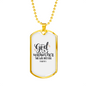 God Within Her Psalm 46:1 Necklace Stainless Steel or 18k Gold Dog Tag 24" Chain-Express Your Love Gifts