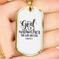 God Within Her Psalm 46:1 Necklace Stainless Steel or 18k Gold Dog Tag 24" Chain-Express Your Love Gifts