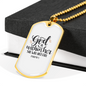 God Within Her Psalm 46:1 Necklace Stainless Steel or 18k Gold Dog Tag 24" Chain-Express Your Love Gifts