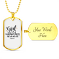 God Within Her Psalm 46:1 Necklace Stainless Steel or 18k Gold Dog Tag 24" Chain-Express Your Love Gifts