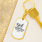 God Within Her Psalm 46:5 Keychain Stainless Steel or 18k Gold Dog Tag Keyring-Express Your Love Gifts
