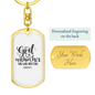 God Within Her Psalm 46:5 Keychain Stainless Steel or 18k Gold Dog Tag Keyring-Express Your Love Gifts