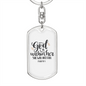 God Within Her Psalm 46:5 Keychain Stainless Steel or 18k Gold Dog Tag Keyring-Express Your Love Gifts