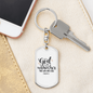 God Within Her Psalm 46:5 Keychain Stainless Steel or 18k Gold Dog Tag Keyring-Express Your Love Gifts