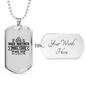 God Your Partner Necklace Stainless Steel or 18k Gold Dog Tag 24" Chain-Express Your Love Gifts