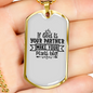 God Your Partner Necklace Stainless Steel or 18k Gold Dog Tag 24" Chain-Express Your Love Gifts