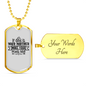 God Your Partner Necklace Stainless Steel or 18k Gold Dog Tag 24" Chain-Express Your Love Gifts