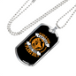 God Your Partner Orange Necklace Stainless Steel or 18k Gold Dog Tag 24" Chain-Express Your Love Gifts