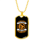 God Your Partner Orange Necklace Stainless Steel or 18k Gold Dog Tag 24" Chain-Express Your Love Gifts