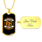 God Your Partner Orange Necklace Stainless Steel or 18k Gold Dog Tag 24" Chain-Express Your Love Gifts