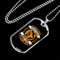 God Your Partner Orange Necklace Stainless Steel or 18k Gold Dog Tag 24" Chain-Express Your Love Gifts