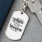 Godliness Guards The Blameless Proverbs 13:6 Keychain Stainless Steel or 18k Gold Dog Tag Keyring-Express Your Love Gifts