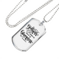 Godliness Guards The Blameless Proverbs 13:6 Necklace Stainless Steel or 18k Gold Dog Tag 24" Chain-Express Your Love Gifts