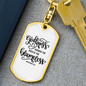 Godliness Proverbs 13:6 Keychain Stainless Steel or 18k Gold Dog Tag Keyring-Express Your Love Gifts