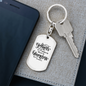 Godliness Proverbs 13:6 Keychain Stainless Steel or 18k Gold Dog Tag Keyring-Express Your Love Gifts