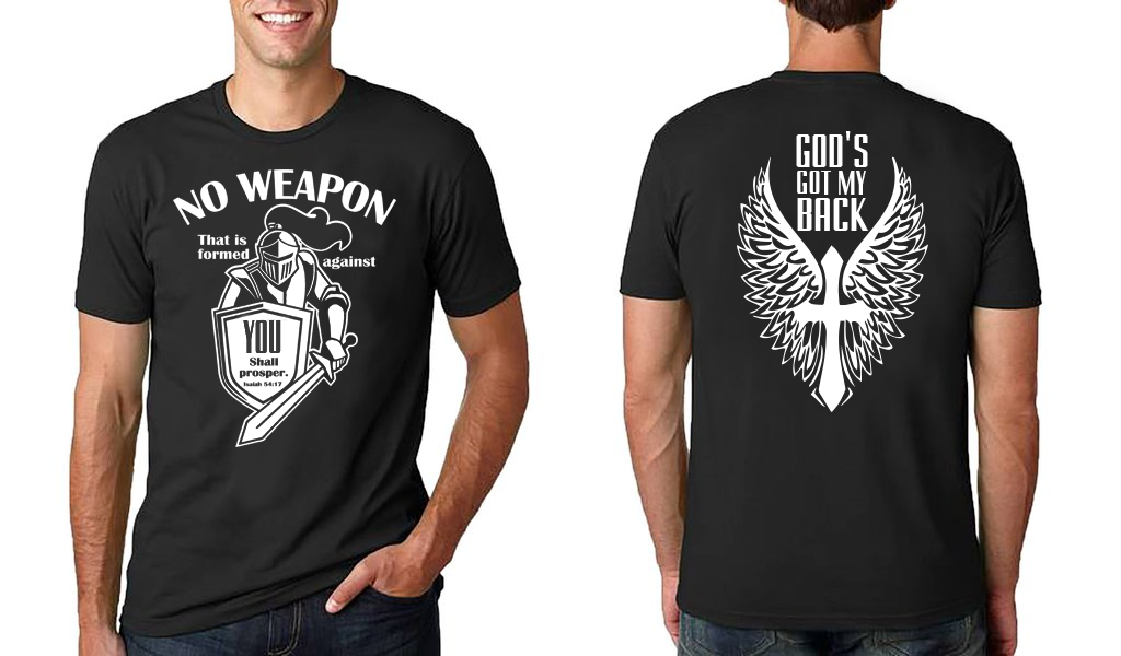 Gods Got My Back Tee Faith T-Shirt Bible Verse Christian Shirt Jesus Got My Back-Express Your Love Gifts