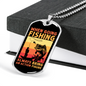 Going Fishing Necklace Stainless Steel or 18k Gold Dog Tag 24" Chain-Express Your Love Gifts