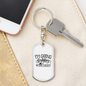 Going Fishing With Daddy Fishing Keychain Stainless Steel or 18k Gold Dog Tag Keyring-Express Your Love Gifts