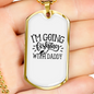 Going Fishing With Daddy Necklace Stainless Steel or 18k Gold Dog Tag 24" Chain-Express Your Love Gifts