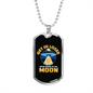 Going to Moon Bitcoin Crypto Necklace Stainless Steel or 18k Gold Dog Tag 24" Chain-Express Your Love Gifts