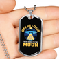 Going to Moon Bitcoin Crypto Necklace Stainless Steel or 18k Gold Dog Tag 24" Chain-Express Your Love Gifts