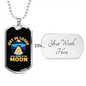Going to Moon Bitcoin Crypto Necklace Stainless Steel or 18k Gold Dog Tag 24" Chain-Express Your Love Gifts