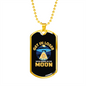 Going to Moon Bitcoin Crypto Necklace Stainless Steel or 18k Gold Dog Tag 24" Chain-Express Your Love Gifts