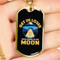 Going to Moon Bitcoin Crypto Necklace Stainless Steel or 18k Gold Dog Tag 24" Chain-Express Your Love Gifts
