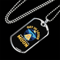 Going to Moon Bitcoin Crypto Necklace Stainless Steel or 18k Gold Dog Tag 24" Chain-Express Your Love Gifts