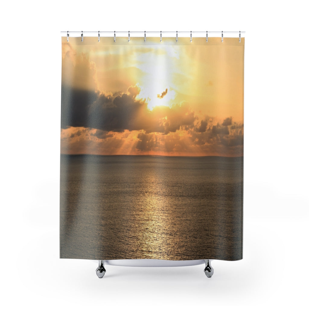 Golden Light Sunset Stylish Design 71" x 74" Elegant Waterproof Shower Curtain for a Spa-like Bathroom Paradise Exceptional Craftsmanship-Express Your Love Gifts