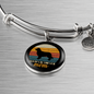 Golden Retriever Mom Bracelet Stainless Steel or 18k Gold Circle Bangle-Express Your Love Gifts