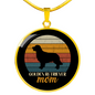 Golden Retriever Mom Circle Necklace Stainless Steel or 18k Gold 18-22"-Express Your Love Gifts